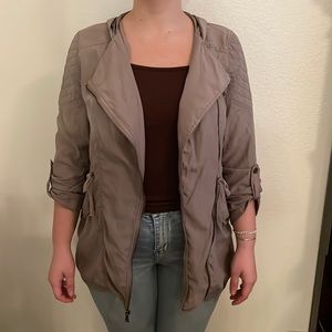 Taupe Zip Up